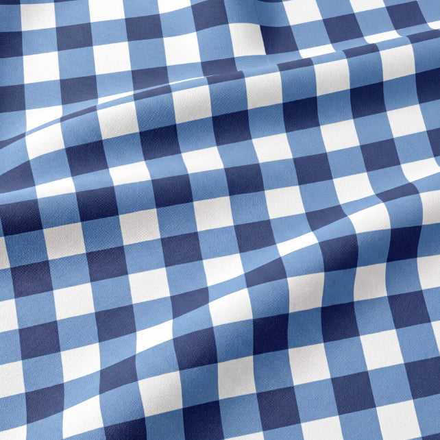 Tissu Coton Géométrique Carrés Buffalo Bleu | Laize 2m20