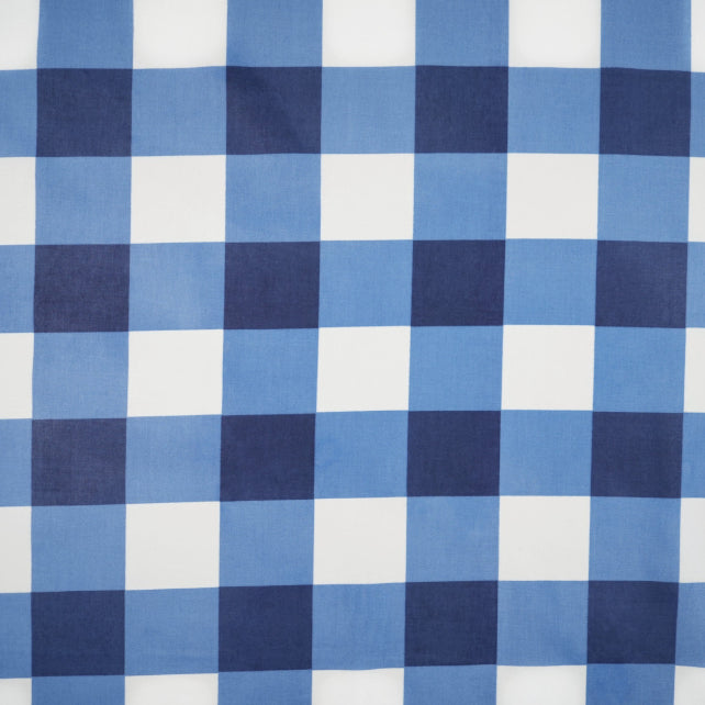 Tissu Coton Géométrique Carrés Buffalo Bleu | Laize 2m20