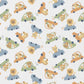 Tissu Coton Animaux Voiture Vroom Fond Blanc | Laize 1m50