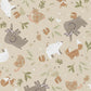 Coton Animaux Cromignon Fond Lin | 1m x 1m50