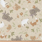 Coton Animaux Cromignon Fond Lin | 1m x 1m50