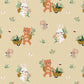 Coton Animaux Fermiers Fond Jaune | 1m x 1m50