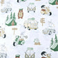Tissu Coton camping Animaux Fond Blanc | Laize 1m55