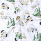 Tissu Coton camping Animaux Fond Blanc | Laize 1m55
