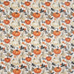 Tissu Coton Citrouilles et Fleurs d'Automne Fond Blanc | Laize 1m55