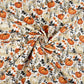 Tissu Coton Citrouilles et Fleurs d'Automne Fond Blanc | Laize 1m55