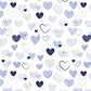 Tissu Coton Cœurs Bleu Navy sur Fond Blanc | Laize 1m50