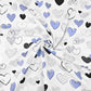Tissu Coton Cœurs Bleu Navy sur Fond Blanc | Laize 1m50