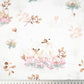 Tissu Coton Cygne et Lys Fond Blanc | Laize 1m60