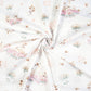 Tissu Coton Cygne et Lys Fond Blanc | Laize 1m60