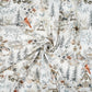 Tissu Coton Noël Décor Hivernal Bleu Beige | Laize 1m55