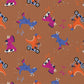Coton Dinos Gaston Fond Marron | 1m x 1m50