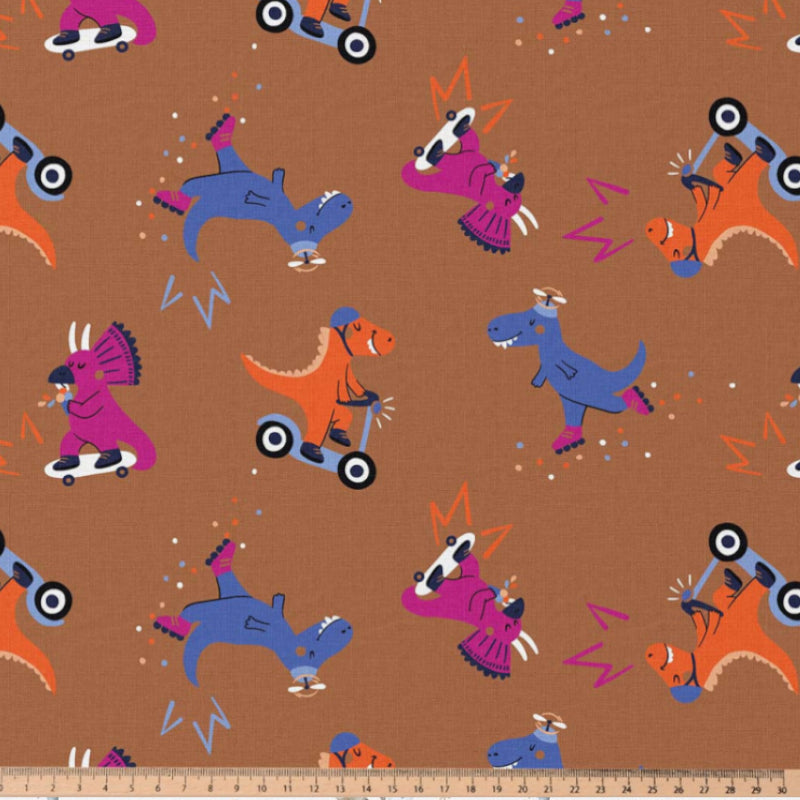 Coton Dinos Gaston Fond Marron | 1m x 1m50