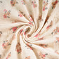Tissu Double Gaze De Coton Imprimé | Fleurs Molisa Ecru Rose