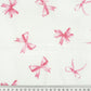 Tissu Double Gaze De Coton Imprimé | Nœuds Roses Fond Blanc | Laize 130cm