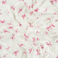 Tissu Double Gaze De Coton Imprimé | Nœuds Roses Fond Blanc | Laize 130cm