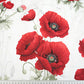 Tissu Coton Grand Coquelicots Rouges Fond Blanc | Laize 1m55