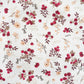 Tissu Coton Fleurs Groseilles Beige Burgundy Fond Blanc | Laize 1m55