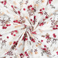 Tissu Coton Fleurs Groseilles Beige Burgundy Fond Blanc | Laize 1m55