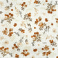Tissu Coton Fleurs Groseilles Beige Brun Fond Blanc | Laize 1m55