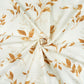 Tissu Coton Grandes Feuilles Beiges Fond Ecru | Laize 1m55