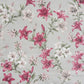 Tissu Coton Grandes Fleurs de Lys Burgundy Fond Gris | Laize 1m55