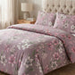 Tissu Coton Grandes Fleurs de Lys Roses Fond Vieux Rose | Laize 1m55