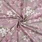 Tissu Coton Grandes Fleurs de Lys Roses Fond Vieux Rose | Laize 1m55