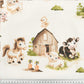 Tissu Coton Grange Moulin Ferme Fond Beige | Laize 1m55