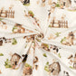 Tissu Coton Grange Moulin Ferme Fond Beige | Laize 1m55