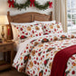 Tissu Coton Noël Guirlandes Boules Fond Blanc | Laize 1m55