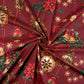 Tissu Coton Noël Guirlandes Boules Bordeaux Blanc | Laize 1m55