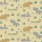 Coton Hippopotame Croco Delo Fond Jaune | 1m x 1m50