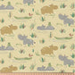 Coton Hippopotame Croco Delo Fond Jaune | 1m x 1m50