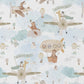Coton Animaux dans les Airs Fond Blanc | Laize 1m50