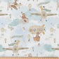 Coton Animaux dans les Airs Fond Blanc | Laize 1m50