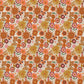 Coton Fleurs Chicorée Orange Jaune | Laize 1m50