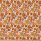 Coton Fleurs Chicorée Orange Jaune | Laize 1m50