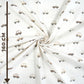Tissu Coton Voitures Beiges Brunes Fond Blanc | Laize 1m55