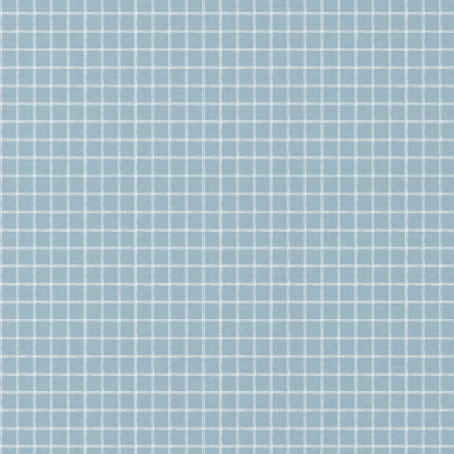 Tissu Coton Carrés Jules Blanc Bleu | Laize 1m50