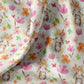 Tissu Coton Lapin Fleuri Belli Ecru Rose | Laize 1m50