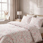 Tissu Coton Feuilles de Lierres Gris Rouge Fond Blanc | Laize 1m55
