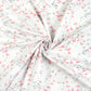 Tissu Coton Feuilles de Lierres Gris Rouge Fond Blanc | Laize 1m55