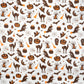 Tissu Coton Motifs Halloween Fond Blanc | Laize 1m55