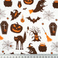 Tissu Coton Motifs Halloween Fond Blanc | Laize 1m55