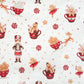 Tissu Coton Noël Pain d'Epice Lolipop Fond Blanc | Laize 1m55