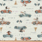 Tissu Coton Numérique Chiens Voiture de Course | Laize 1m50