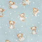 Tissu Coton Ourson Rêves Etoile Lune Fond Bleu | Laize 1m60