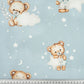 Tissu Coton Ourson Rêves Etoile Lune Fond Bleu | Laize 1m60