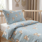 Tissu Coton Ourson Rêves Etoile Lune Fond Bleu | Laize 1m60
